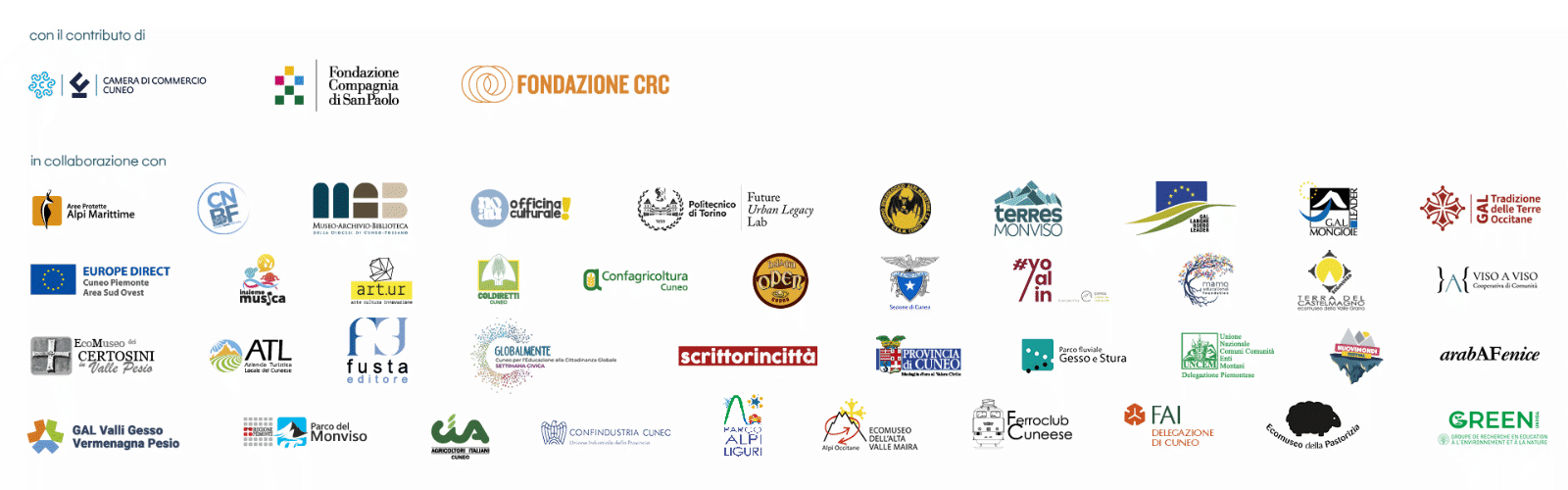 Loghi sponsor e partner del Cuneo Montagna Festival 2025